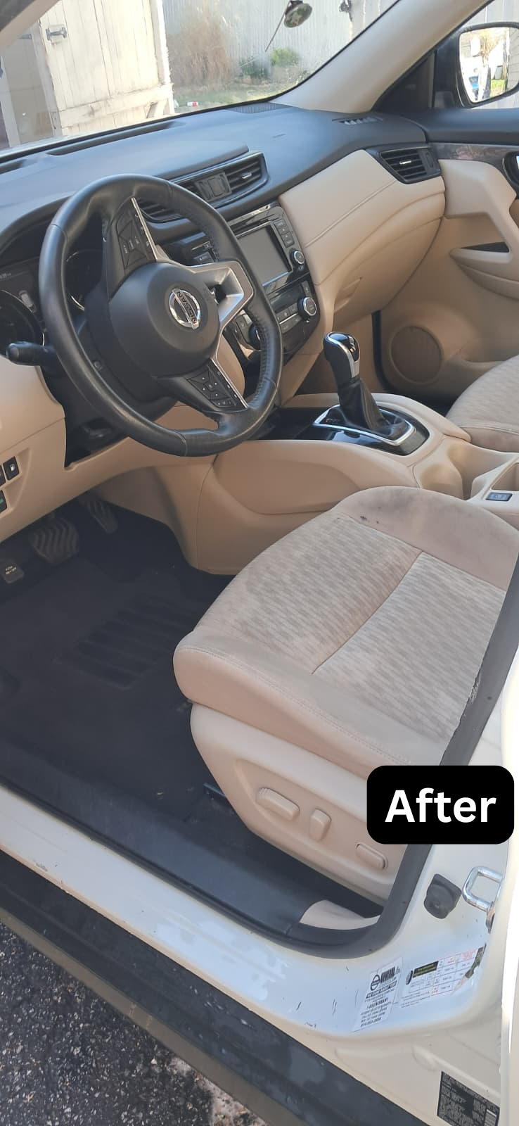 Nissan passenger seat after detail